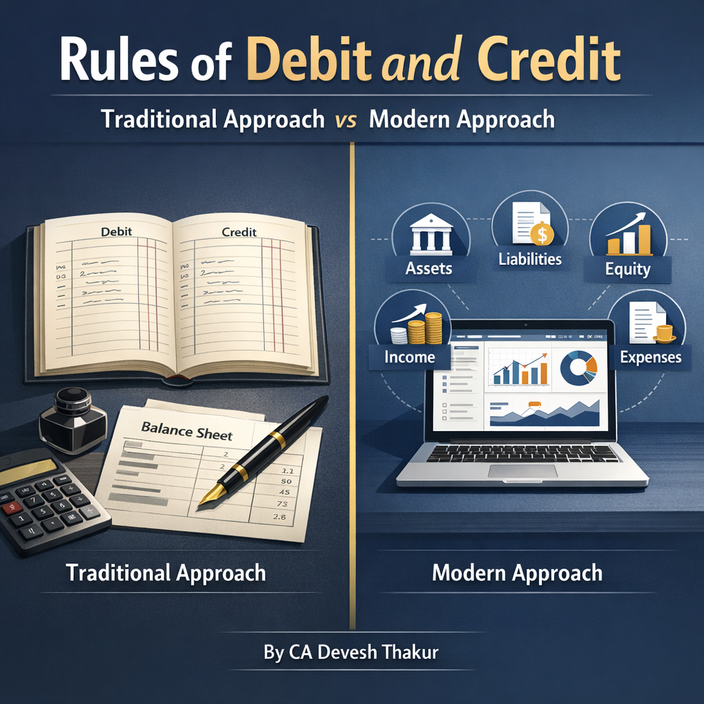 Rules of Debit and Credit Traditional Approach vs Modern Approach by CA Devesh Thakur