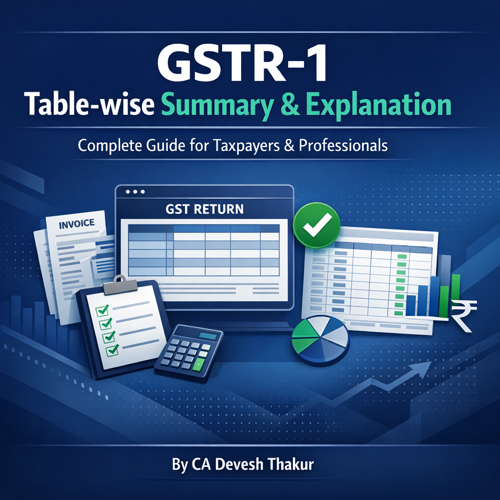 GSTR-1 Table-wise Summary & Explanation Complete Guide for Taxpayers & Professionals by CA Devesh Thakur Follow for more