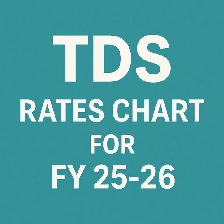 TDS Rates Chart for FY 2025-26 (Complete Guide with Threshold Limits by cadeveshthakur