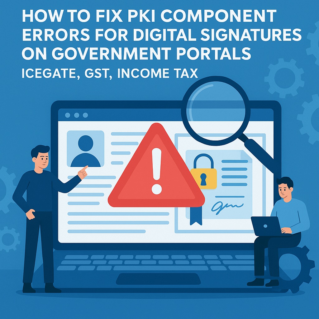 How to Fix PKI Component Errors for Digital Signatures on Government Portals (ICEGATE, GST, Income Tax)