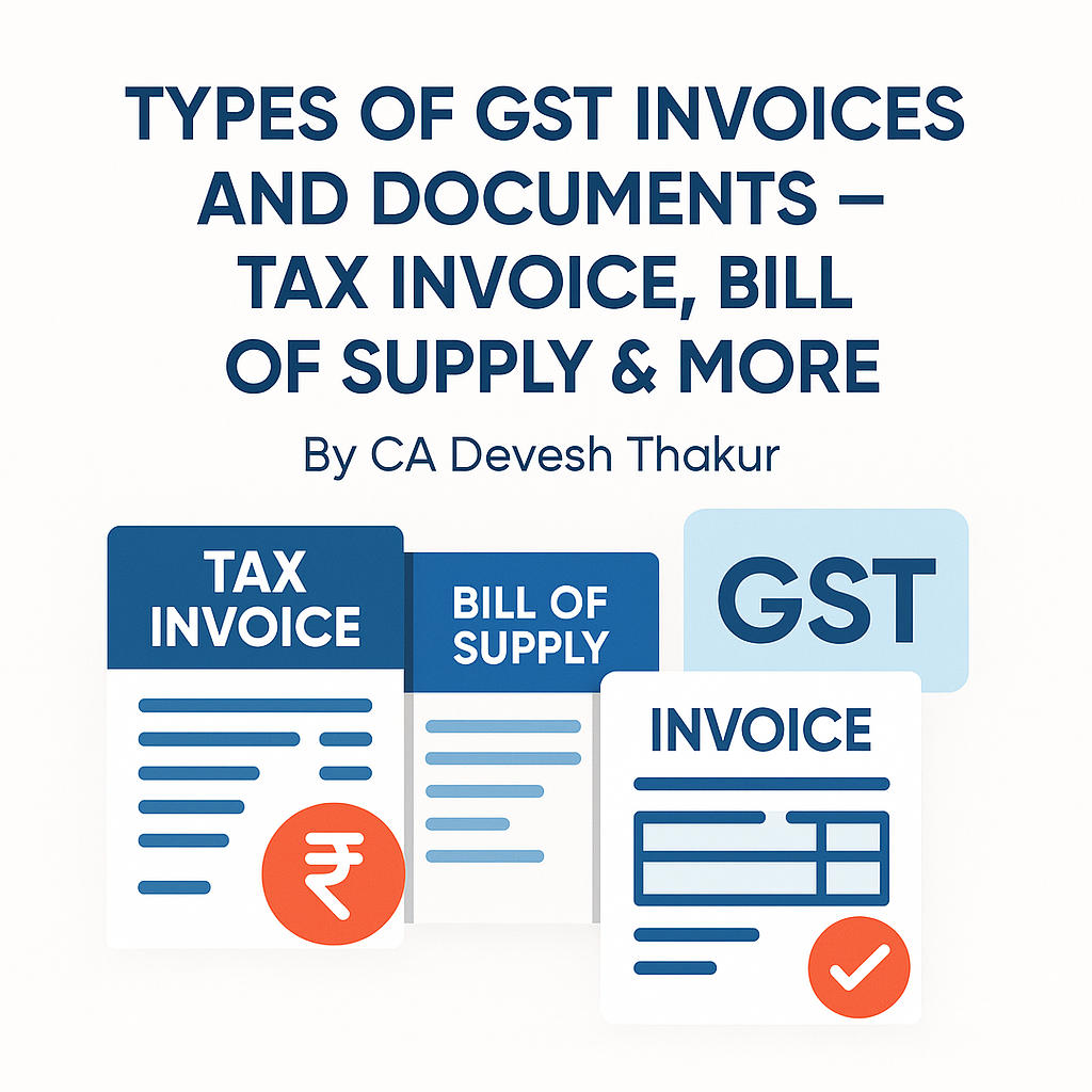 Types of GST Invoices and Documents – Tax Invoice, Bill of Supply & More