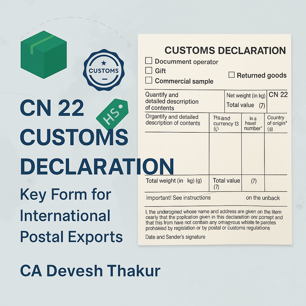 CN 22 Customs declaration by ca devesh thakur