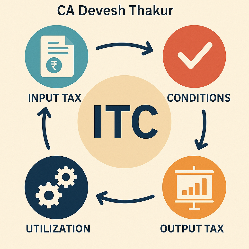 Input Tax Credit (ITC) under GST Conditions to Claim and Key Concepts Explained with Examples by cadeveshthakur