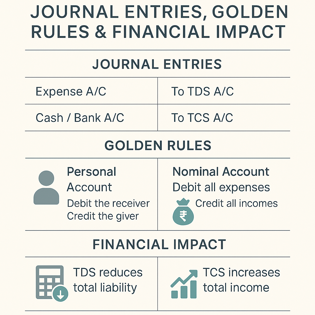 TDS and TCS in Accounting: Journal Entries, Golden Rules & Financial Impact TDS and TCS in Accounting Journal Entries, Golden Rules & Financial Impact by cadeveshthakur