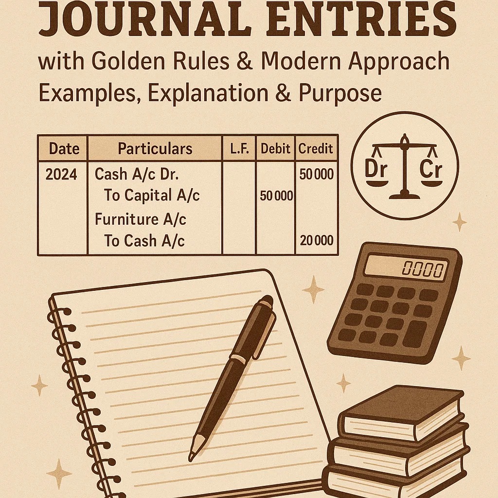 Detailed Journal Entries with Golden Rules & Modern Approach