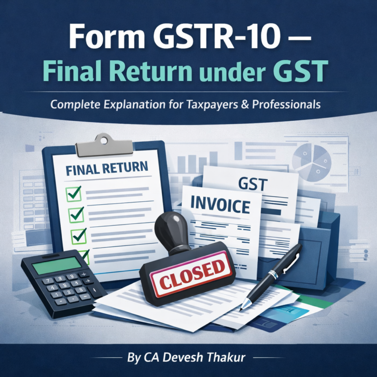 Form GSTR-10 Final Return under GST by CA Devesh Thakur GST Learning