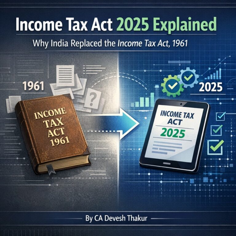 Income Tax Act 2025 Explained Why India Replaced the Income Tax Act 1961 by CA Devesh Thakur