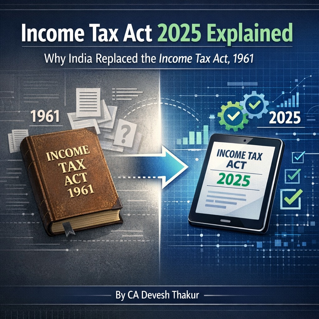 Income Tax Act 2025 Explained Why India Replaced the Income Tax Act 1961 by CA Devesh Thakur
