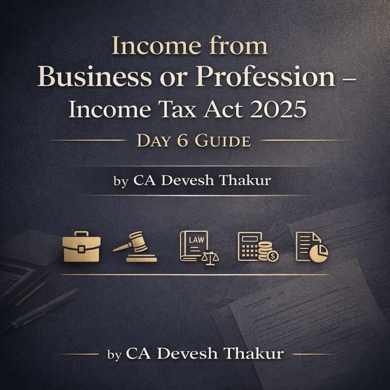 Income from Business or Profession – Income Tax Act 2025 (Day 6 Guide) by CA Devesh Thakur