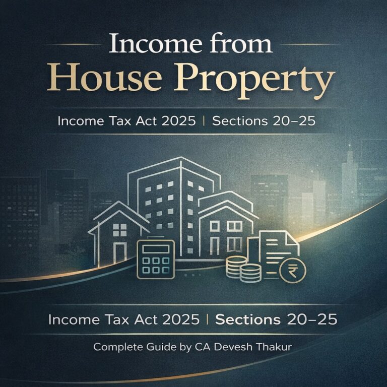 Income from House Property under Income Tax Act 2025 – Complete Guide (Sections 20–25) by CA Devesh Thakur