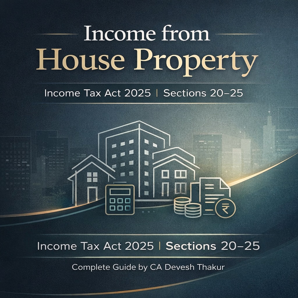 Income from House Property under Income Tax Act 2025 – Complete Guide (Sections 20–25) by CA Devesh Thakur Income from House Property under Income Tax Act 2025 – Complete Guide (Sections 20–25) by CA Devesh Thakur