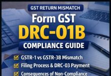 Form GST DRC-01B Explained: Liability Mismatch, Filing Process, Consequences & Compliance Guide gst return mismatch form gst drc 01b