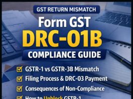 gst return mismatch form gst drc 01b