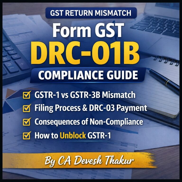 Form GST DRC-01B Explained: Liability Mismatch, Filing Process, Consequences & Compliance Guide