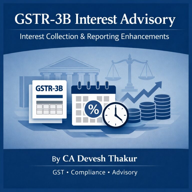 Advisory on GSTR-3B Interest Collection and Reporting Enhancements