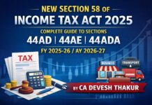 New Section 58 of Income Tax Act 2025 Explained – Complete Guide to Sections 44AD, 44AE & 44ADA (FY 2025-26 / AY 2026-27) New Section 58 of Income Tax Act 2025 Explained – Complete Guide to Sections 44AD, 44AE & 44ADA (FY 2025-26 / AY 2026-27)