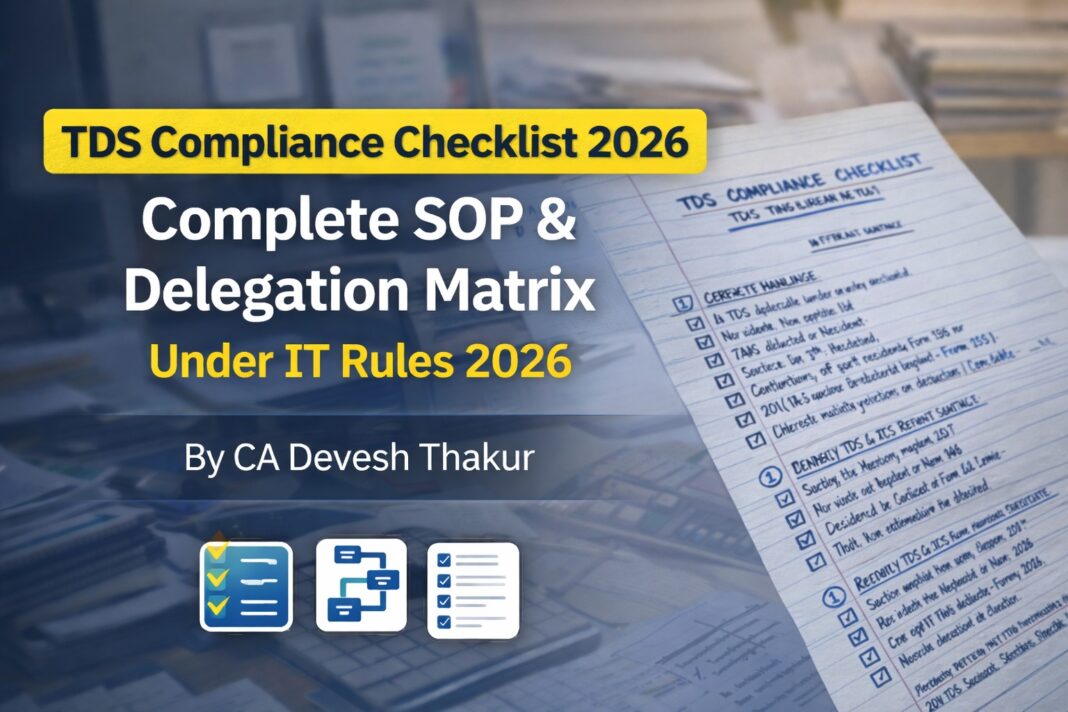 TDS Compliance Checklist 2026 – Complete SOP & Delegation Matrix Under IT Rules 2026