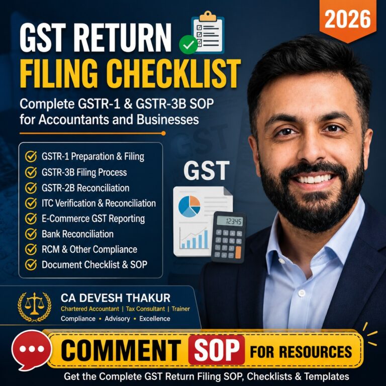 GST Return Filing Checklist 2026: Complete GSTR-1 & GSTR-3B SOP for Accountants and Businesses | CA Devesh Thakur