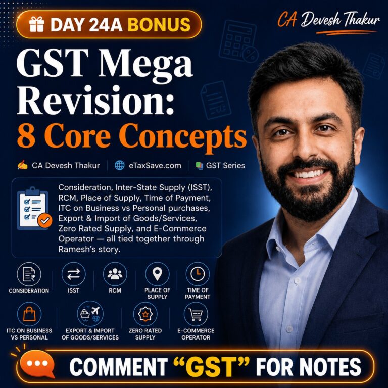 GST Simplified by CA Devesh Thakur – Day 24A (Bonus)/30 days challenge