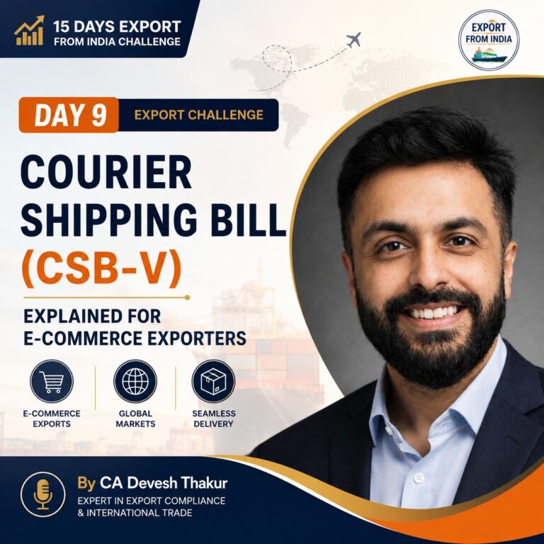 Courier Shipping Bill (CSB-V) Explained for E-Commerce Exporters Day 9 Export Challenge by CA Devesh Thakur